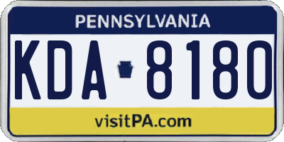 PA license plate KDA8180