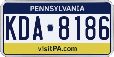 PA license plate KDA8186