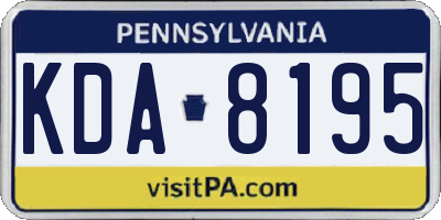 PA license plate KDA8195