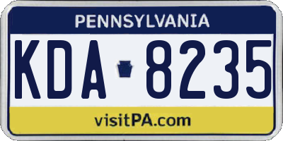 PA license plate KDA8235