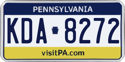 PA license plate KDA8272