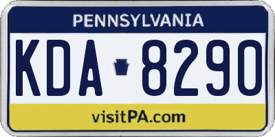 PA license plate KDA8290