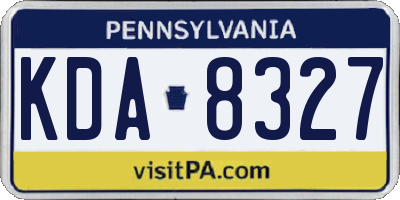 PA license plate KDA8327