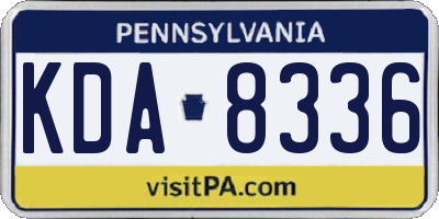 PA license plate KDA8336