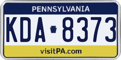 PA license plate KDA8373