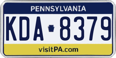 PA license plate KDA8379