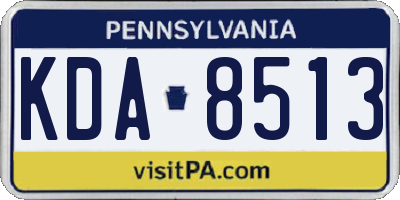 PA license plate KDA8513