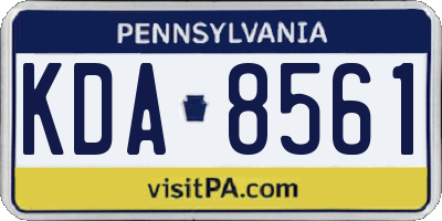 PA license plate KDA8561
