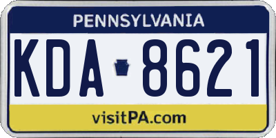 PA license plate KDA8621