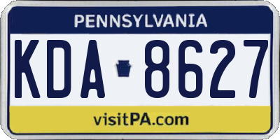 PA license plate KDA8627