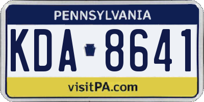 PA license plate KDA8641