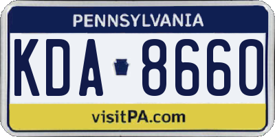 PA license plate KDA8660