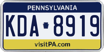 PA license plate KDA8919