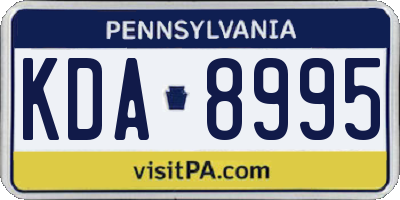 PA license plate KDA8995