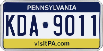 PA license plate KDA9011