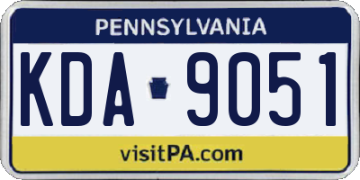 PA license plate KDA9051