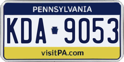 PA license plate KDA9053