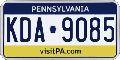 PA license plate KDA9085
