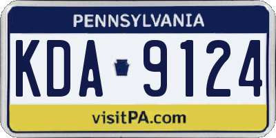 PA license plate KDA9124