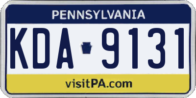 PA license plate KDA9131