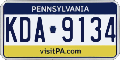 PA license plate KDA9134