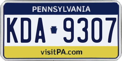PA license plate KDA9307