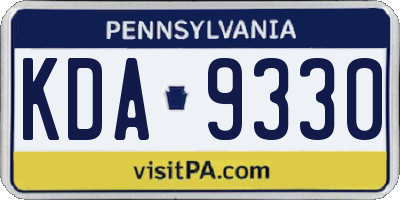PA license plate KDA9330