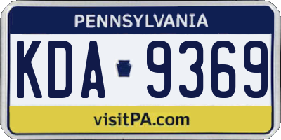 PA license plate KDA9369