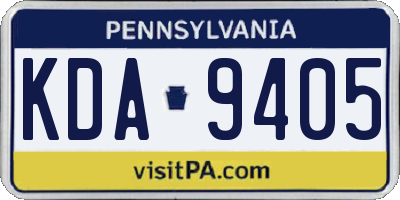 PA license plate KDA9405