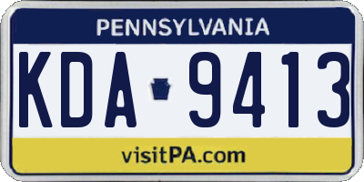PA license plate KDA9413