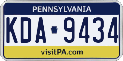 PA license plate KDA9434