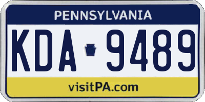 PA license plate KDA9489