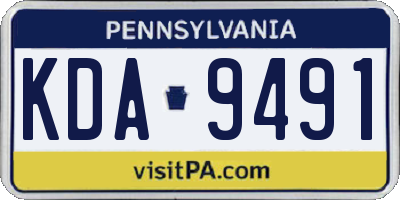 PA license plate KDA9491