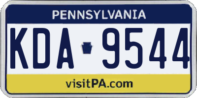 PA license plate KDA9544