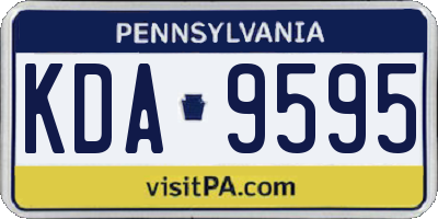 PA license plate KDA9595