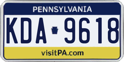 PA license plate KDA9618