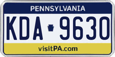 PA license plate KDA9630