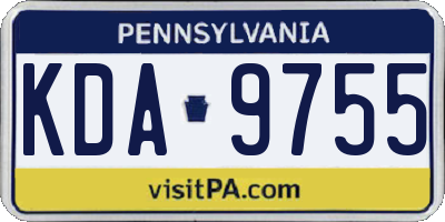 PA license plate KDA9755