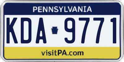 PA license plate KDA9771