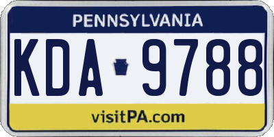 PA license plate KDA9788