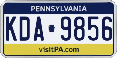 PA license plate KDA9856