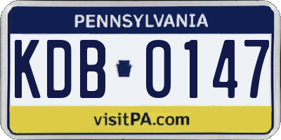 PA license plate KDB0147
