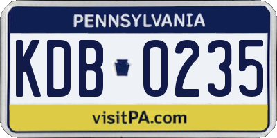 PA license plate KDB0235
