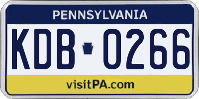 PA license plate KDB0266