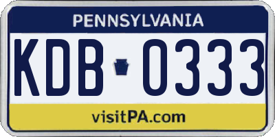 PA license plate KDB0333