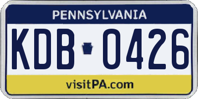 PA license plate KDB0426