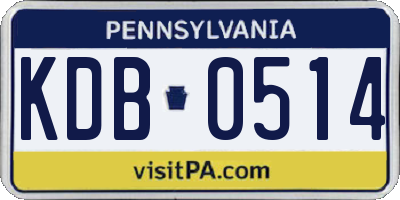 PA license plate KDB0514