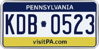 PA license plate KDB0523
