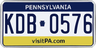 PA license plate KDB0576