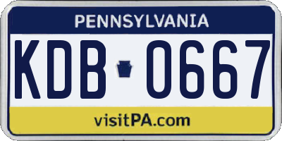 PA license plate KDB0667